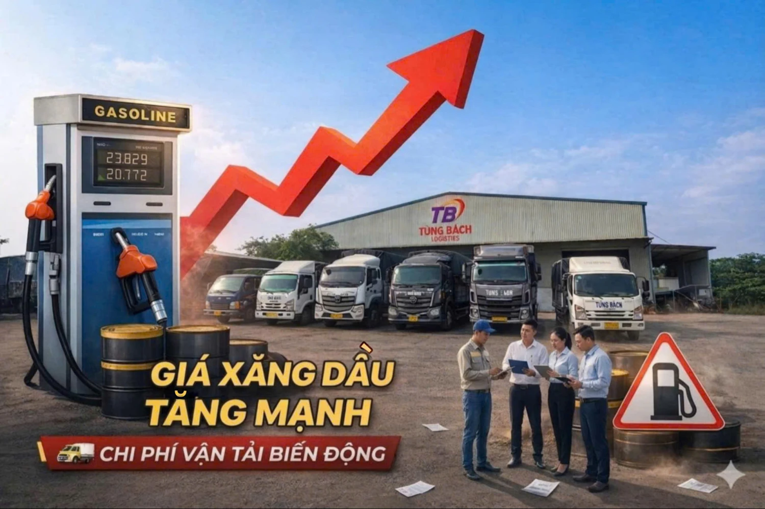 Giá xăng dầu tăng mạnh: Doanh nghiệp vận tải nỗ lực vượt khó.